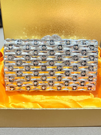 ✨ Luxury Crystal Brick Swarovski Clutch
Premium Designer Party & Bridal Evening Bag 💎