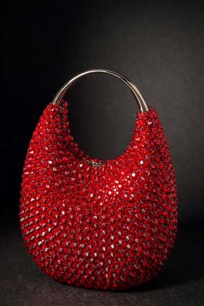 Luxury Ruby Red Swarovski Crystal Evening Clutch Bag ✨