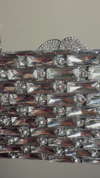 ✨ Luxury Crystal Brick Swarovski Clutch
Premium Designer Party & Bridal Evening Bag 💎