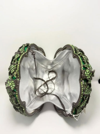 Luxury Emerald Green Crystal Rose Flower Clutch Bag ✨💚🌹