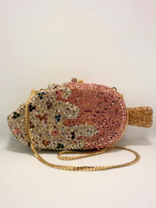 Luxury Pink Ice Cream Swarovski Crystal Clutch 🍦✨
