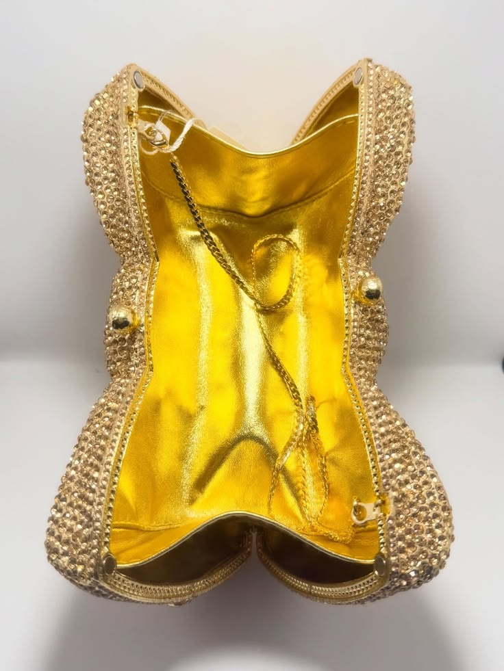 Luxury Gold & Sliver Bow Swarovski Crystal Clutch – Bridal & Party Edition ✨