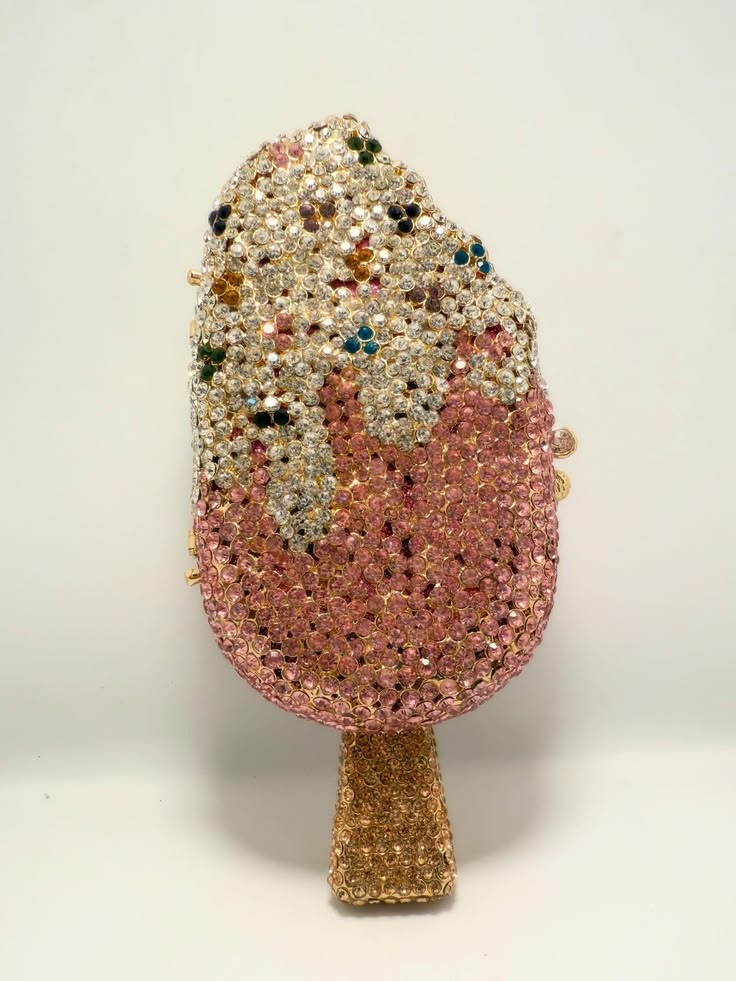 Luxury Pink Ice Cream Swarovski Crystal Clutch 🍦✨