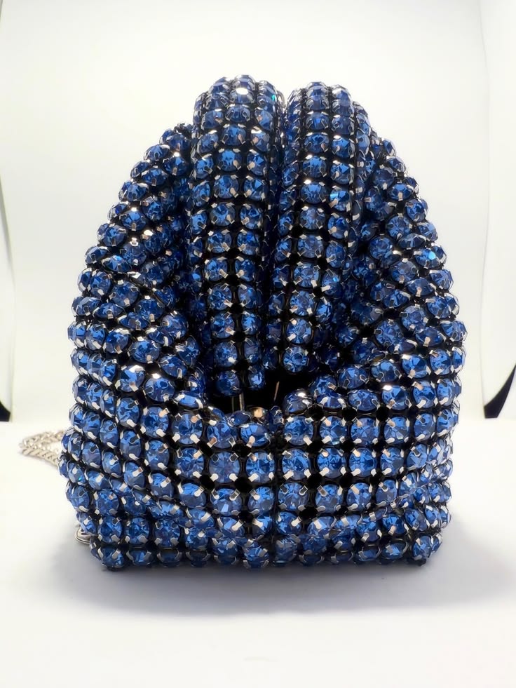 Luxury Bling Crystal Clutch Bag – Available in Blue, Silver & Gold