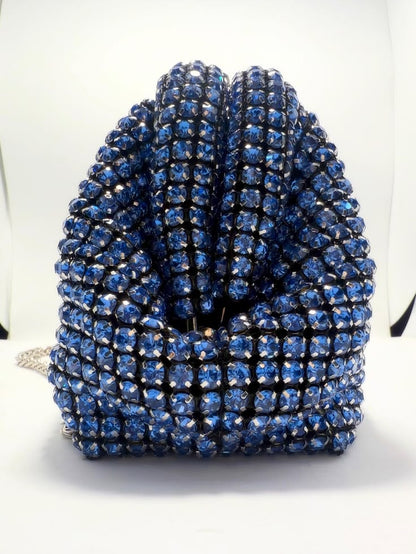 Luxury Bling Crystal Clutch Bag – Available in Blue, Silver & Gold
