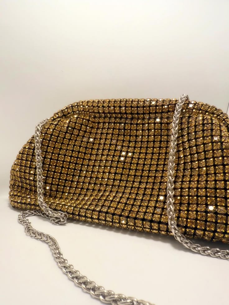 Luxury Bling Crystal Clutch Bag – Available in Blue, Silver & Gold